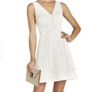 BCBG Max Gracie Off White Size 8 Fit and Flare Dress
